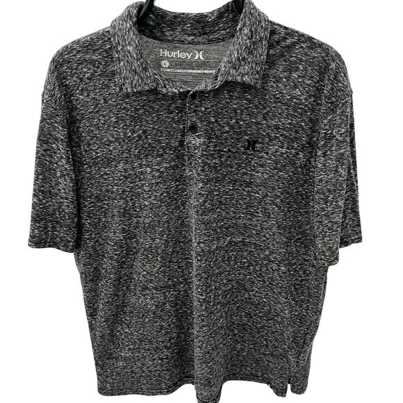Hurley Men's LG Gray Casual Short Sleeve Polo Shirt - Picture 1 of 5